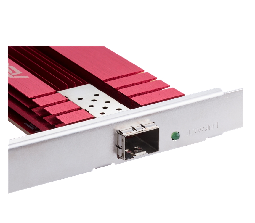 Asus PCIe адаптер XG-C100F 10GBase‑T PCIe SFP+ порт за оптичен трансфер и DAC QoS