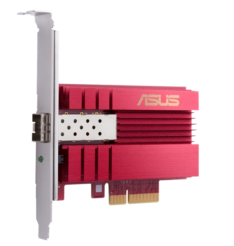Asus PCIe адаптер XG-C100F 10GBase‑T PCIe SFP+ порт за оптичен трансфер и DAC QoS