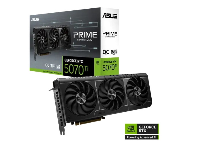 Видео карта Asus Prime GeForce RTX 5070 Ti OC, 16 GB GDDR7