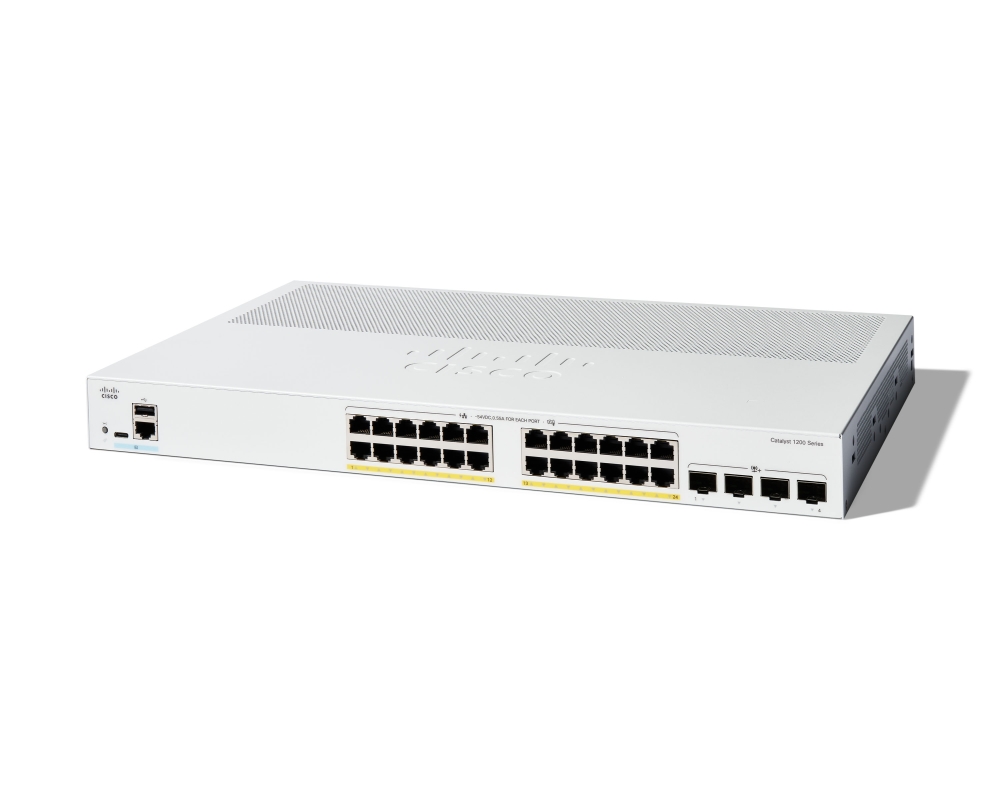 Суич Cisco Catalyst 1200 24-port GE, PoE, 4x10G SFP+