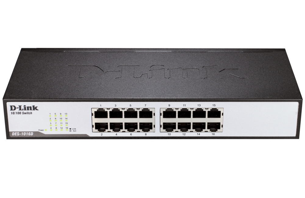 Switch d-link 16-port 10/100mbps fast ethernet unmanaged