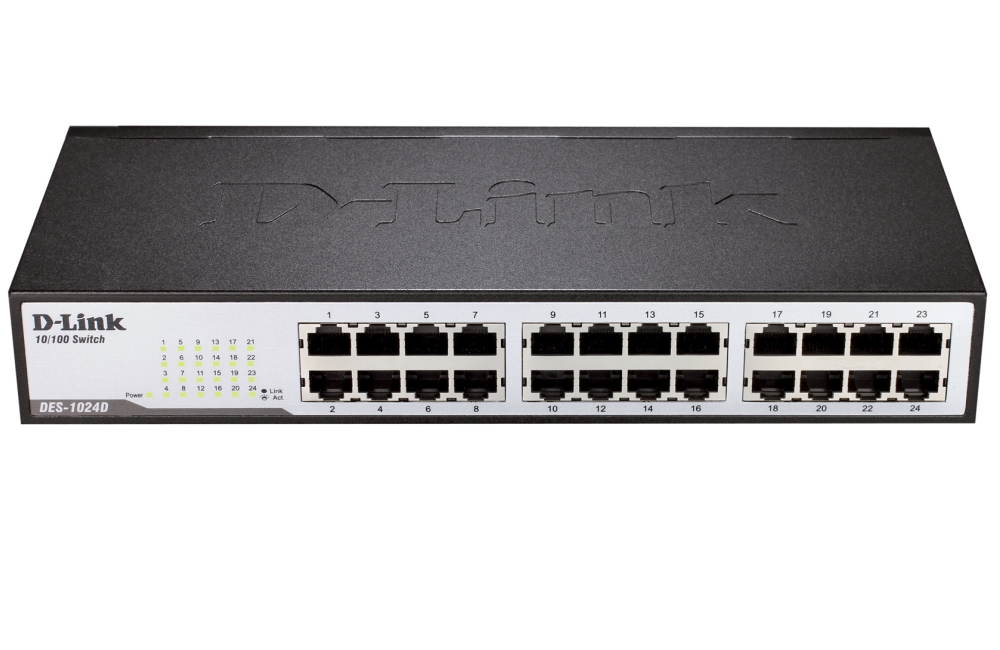 Суич D-Link 24-Port 10/100Mbps Fast Ethernet Unmanaged