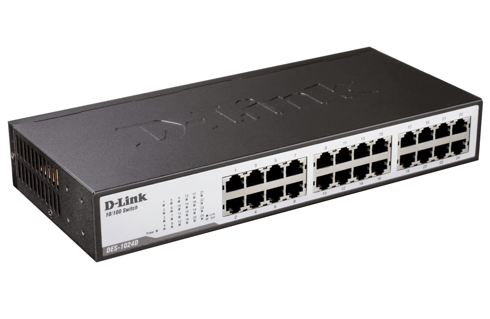 Суич D-Link 24-Port 10/100Mbps Fast Ethernet Unmanaged