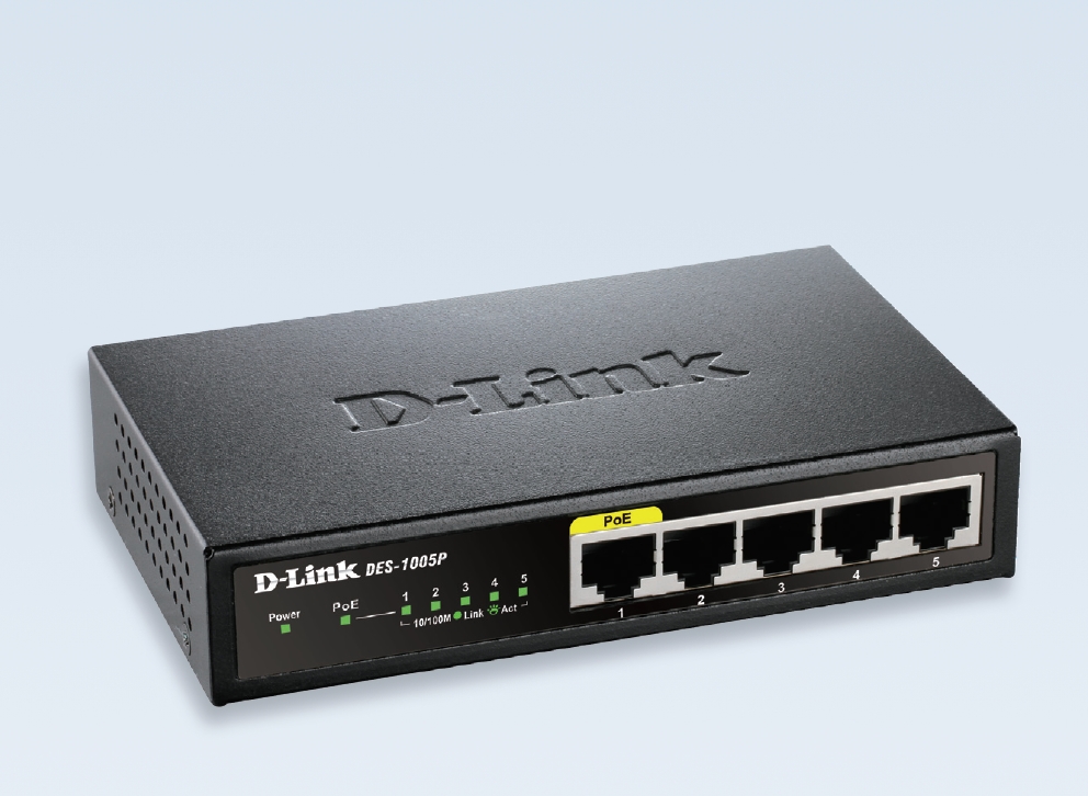 Switch d-link 5-port fast ethernet poe desktop