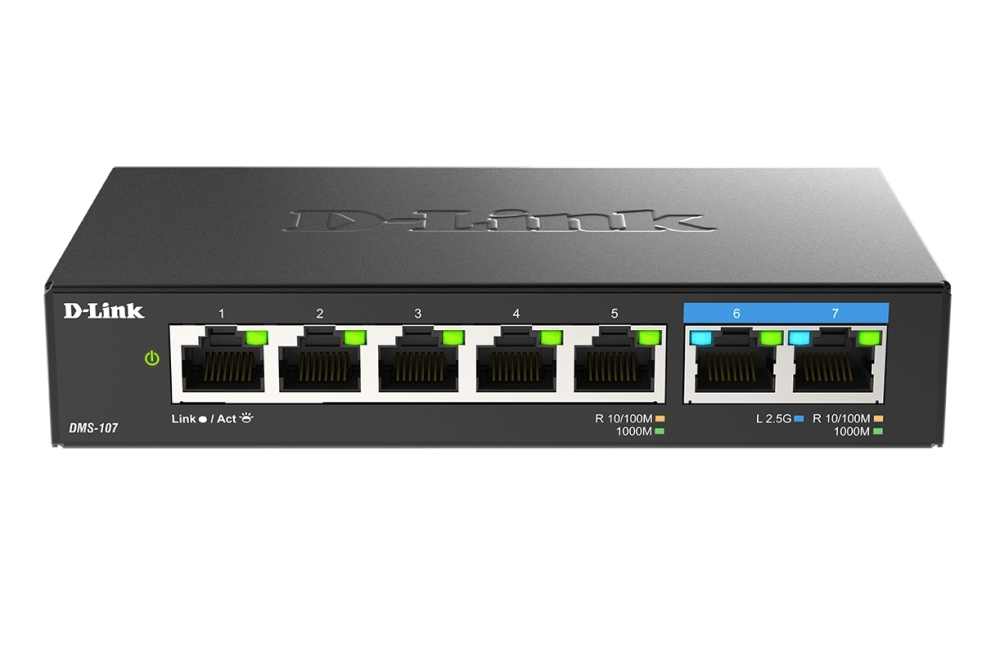 Суич D-Link 7-Port Multi-Gigabit Unmanaged Switch