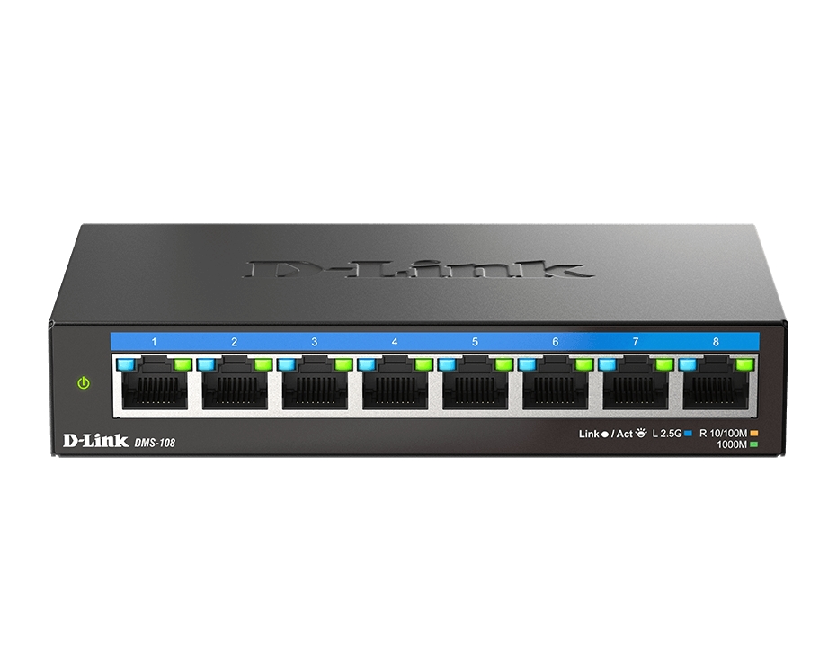 Суич D-Link 8-Port Multi-Gigabit Unmanaged Switch
