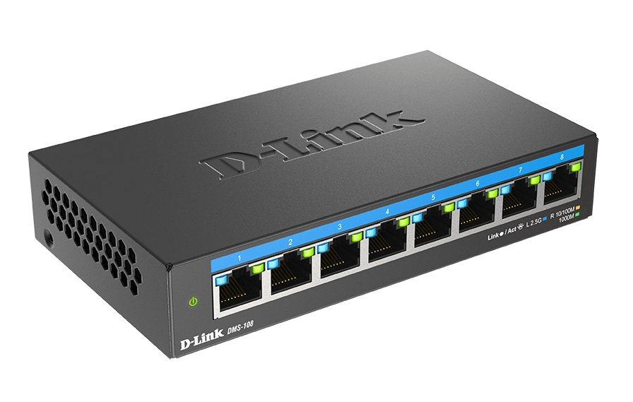 Суич D-Link 8-Port Multi-Gigabit Unmanaged Switch