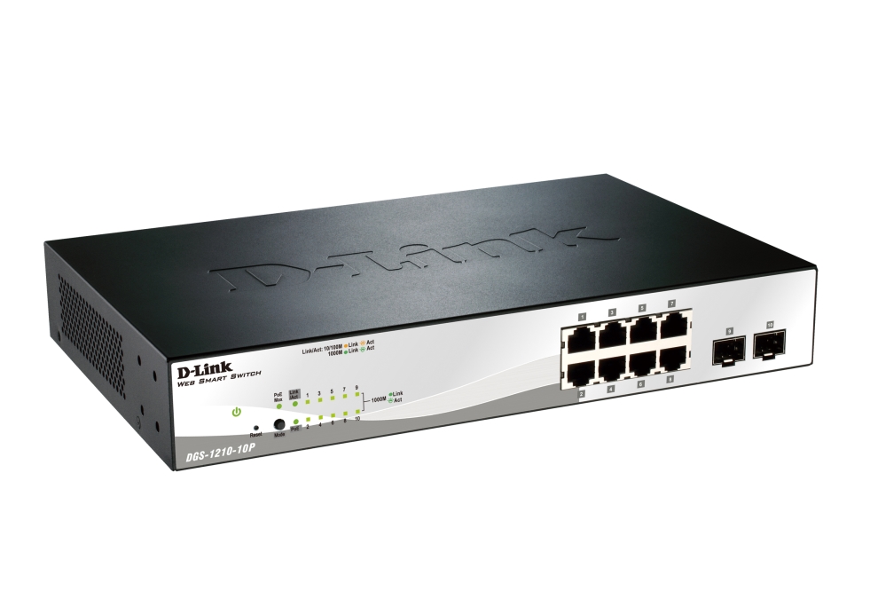 Суич D-Link 10-port 10/100/1000 Gigabit PoE Smart