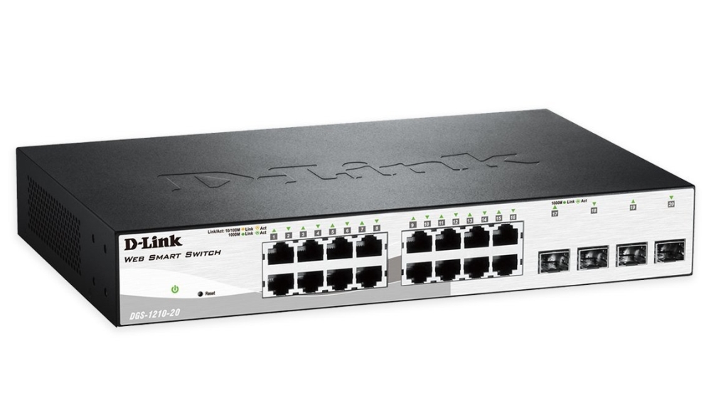Суич D-Link 16 10/100/1000 Base-T port with 4 x 1000Base-T /SFP ports