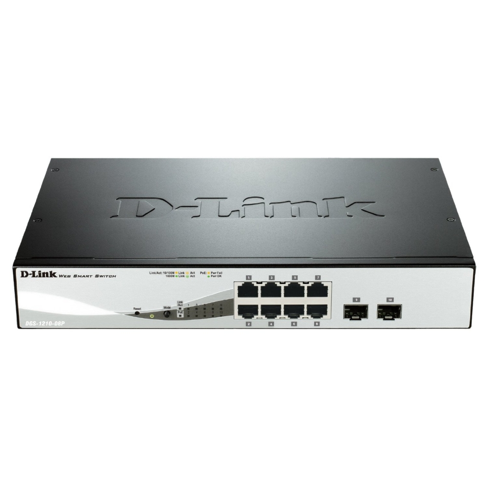 Суич D-Link 8-Port Gigabit PoE Smart