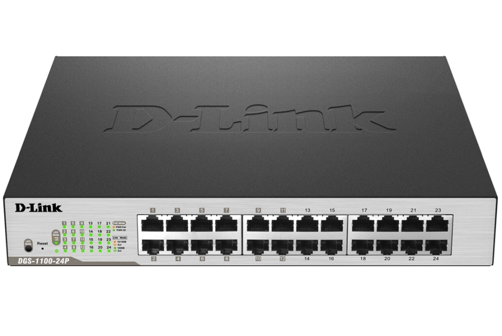 Суич D-Link 24-Port PoE Gigabit Smart Managed