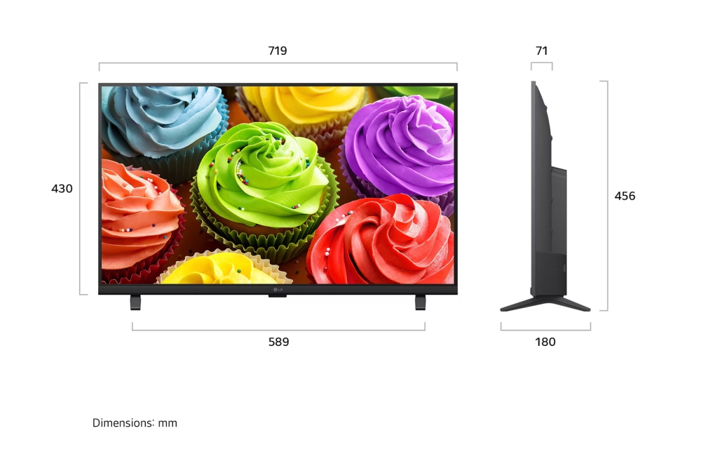 Телевизор LG 32LB650B3LA, 32, HD LED, webOS 26 Smart TV, Wi‑Fi 5, HDR10/HLG, Bluetooth 5.3, черен