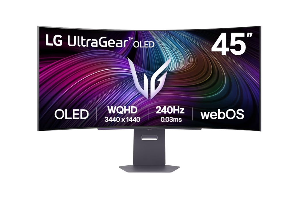 LG 45GX90SA-B Monitor 44.5 OLED UltraGear 21:9 Curved WQHD 240Hz HDR400 0.03ms HDMI DP USB-C Bluetooth Speakers Adjustable
