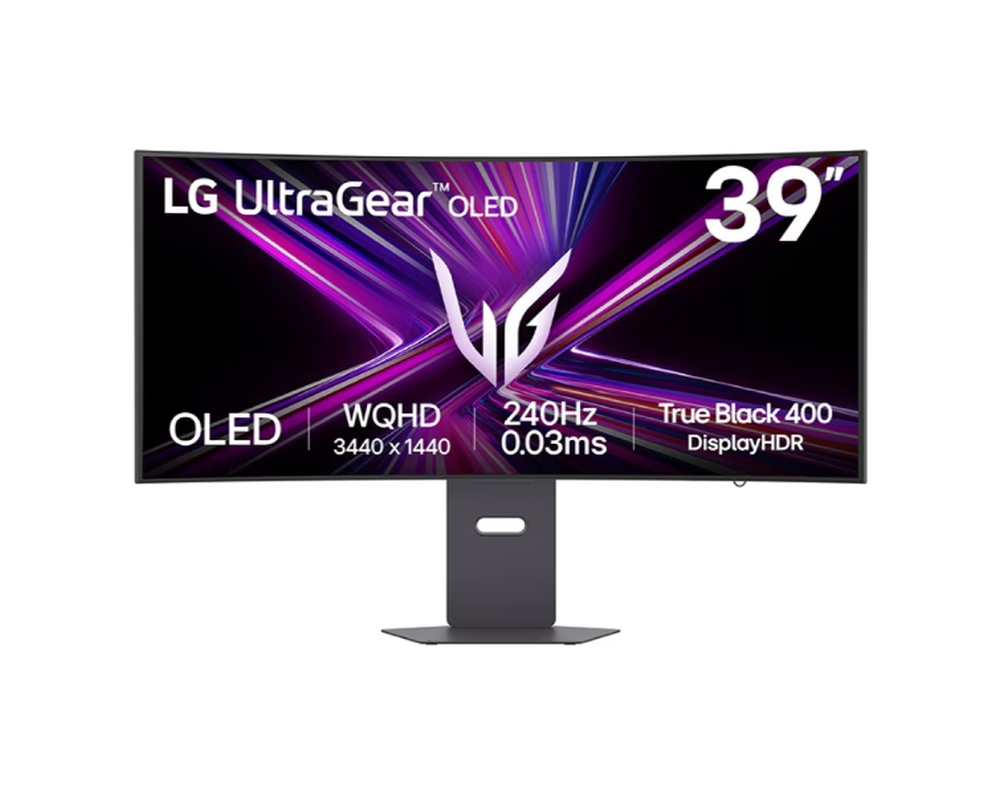 LG 39GX900A-B Monitor 39 OLED UltraGear 21:9 Curved WQHD 240Hz HDR10 0.03ms HDMI DP USB-C Speakers Adjustable Black