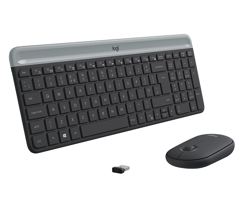 Безжична Клавиатура и мишка Logitech Slim MK470 - GRAPHITE