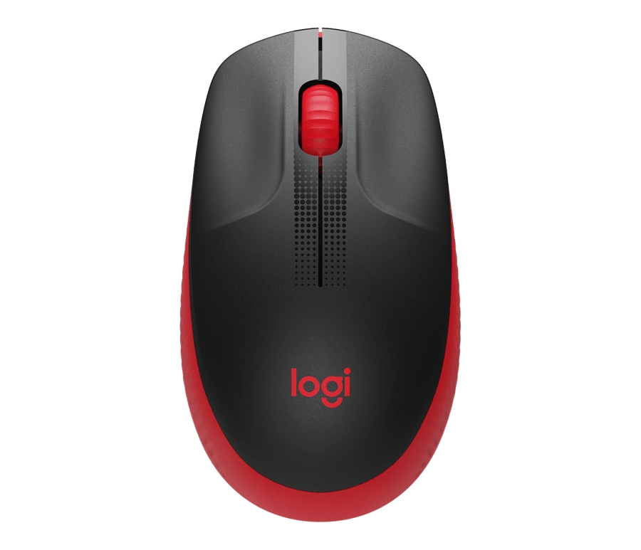 Wireless mouse logitech m190 full-size - red