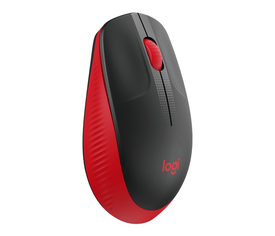 Wireless mouse logitech m190 full-size - red