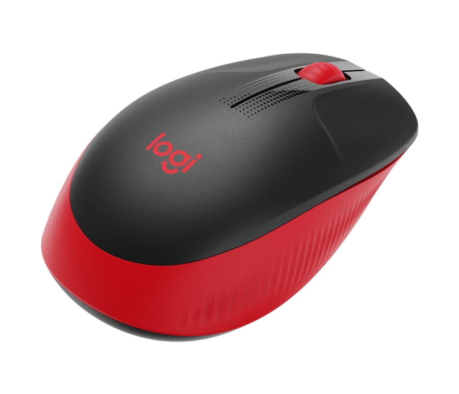 Wireless mouse logitech m190 full-size - red