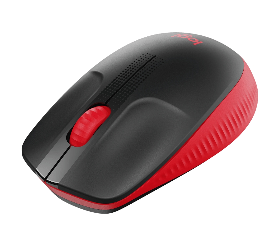 Wireless mouse logitech m190 full-size - red