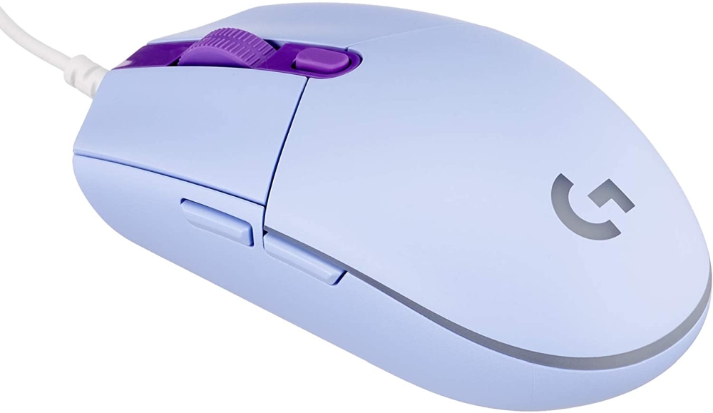 Gaming mouse logitech g102, lightsync rgb, 8000 dpi, lilac