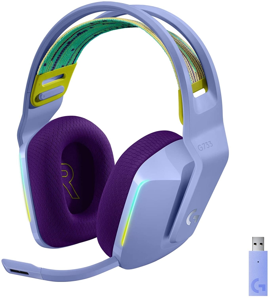 Гейминг слушалки Logitech G733 Wireless, PRO-G 40mm, Lilac