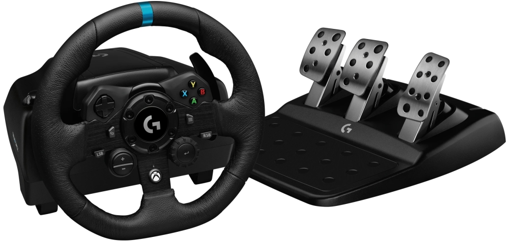 Гейминг волан и педали Logitech G923, Xbox One, PC, Aluminium