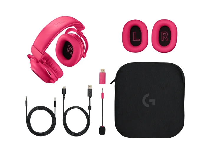 Gaming безжични слушалки Logitech PRO X 2 LIGHTSPEED – MAGENTA EMEA28-935