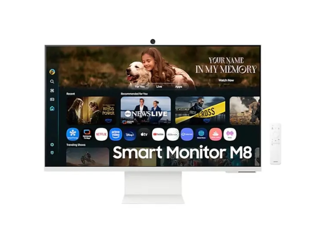 Монитор Samsung 32FM801 32 VA SMART 3840x2160 Bluetooth 4.2 WiFi 5 USB-C 65W 2xUSB 2xHDMI високоговорители бял
