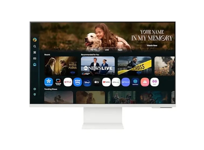 Монитор Samsung 32FM801 32 VA SMART 3840x2160 Bluetooth 4.2 WiFi 5 USB-C 65W 2xUSB 2xHDMI високоговорители бял