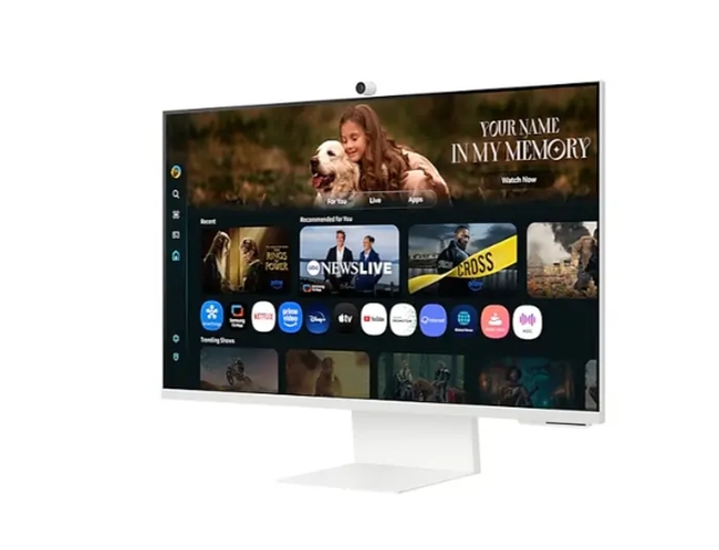 Монитор Samsung 32FM801 32 VA SMART 3840x2160 Bluetooth 4.2 WiFi 5 USB-C 65W 2xUSB 2xHDMI високоговорители бял