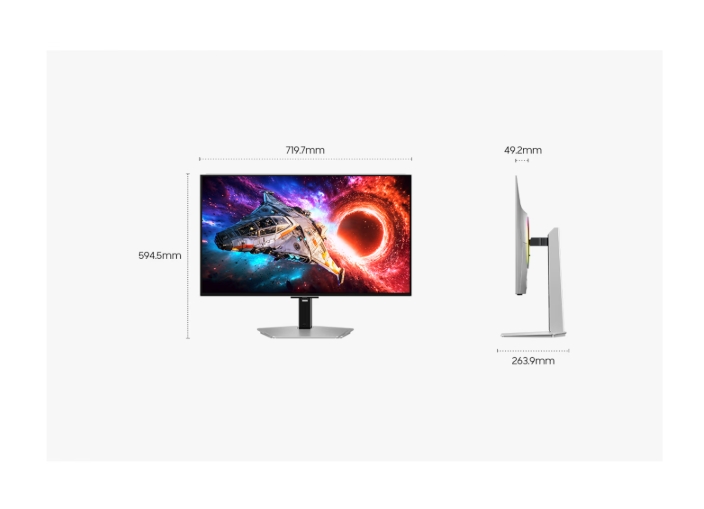 Monitor Samsung Odyssey OLED G8 LS32HG800SU, 32 4K, 240Hz, 0.03 ms, DP 2.1, USB‑C 98W, Silvercurrys.co