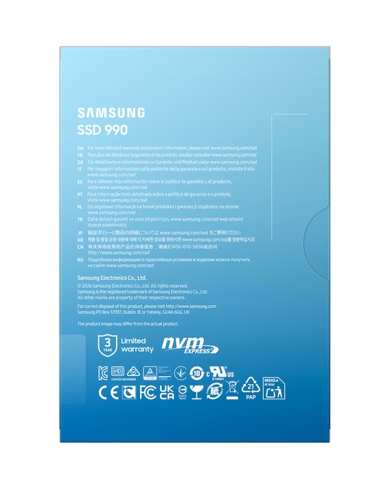 SSD Samsung 990, 1 TB, M.2 NVMe PCIe 4.0, V‑NAND, 7150/6450 MB/s