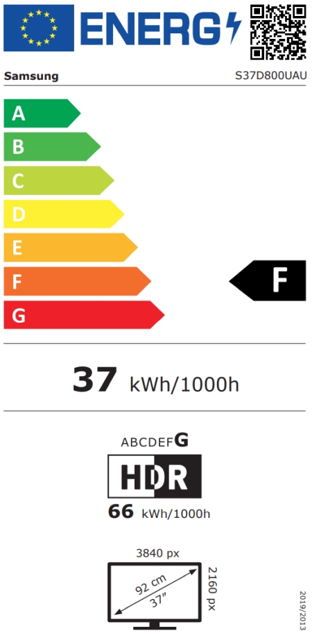 Монитор Samsung LS37D800UA ViewFinity S8 VA LED UHD 37 USB-C HDMI Ethernet черен