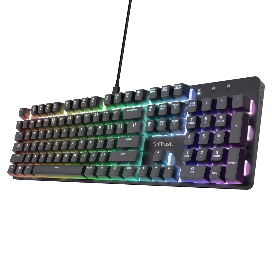 Trust GXT 871 Zora mechanical gaming keyboard, US layout, black