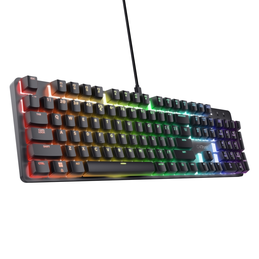 Trust GXT 871 Zora mechanical gaming keyboard, US layout, black