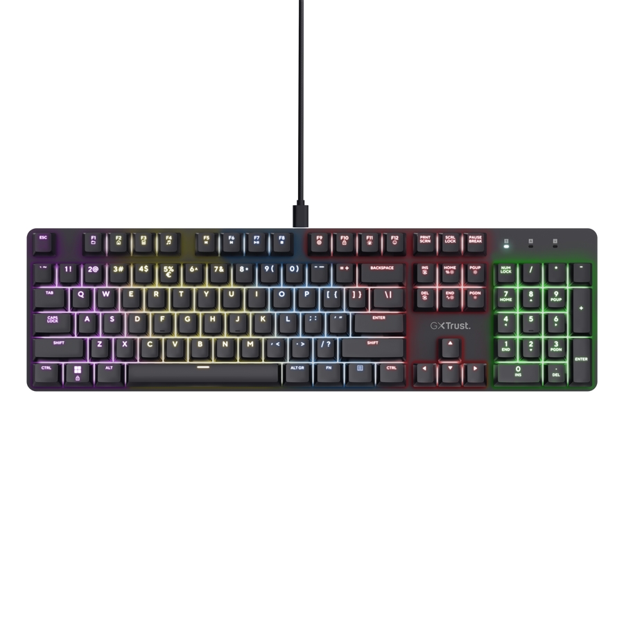Trust GXT 871 Zora mechanical gaming keyboard, US layout, black