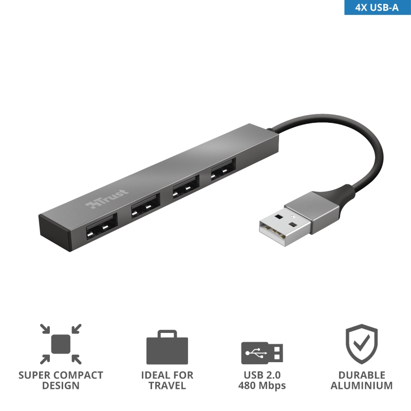 USB хъб TRUST Halyx 4-Portmini USB Hub