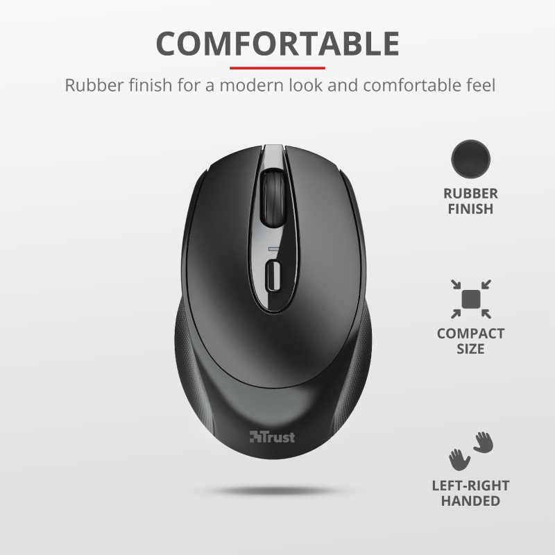 Wireless mouse trust zaya rechargeable black