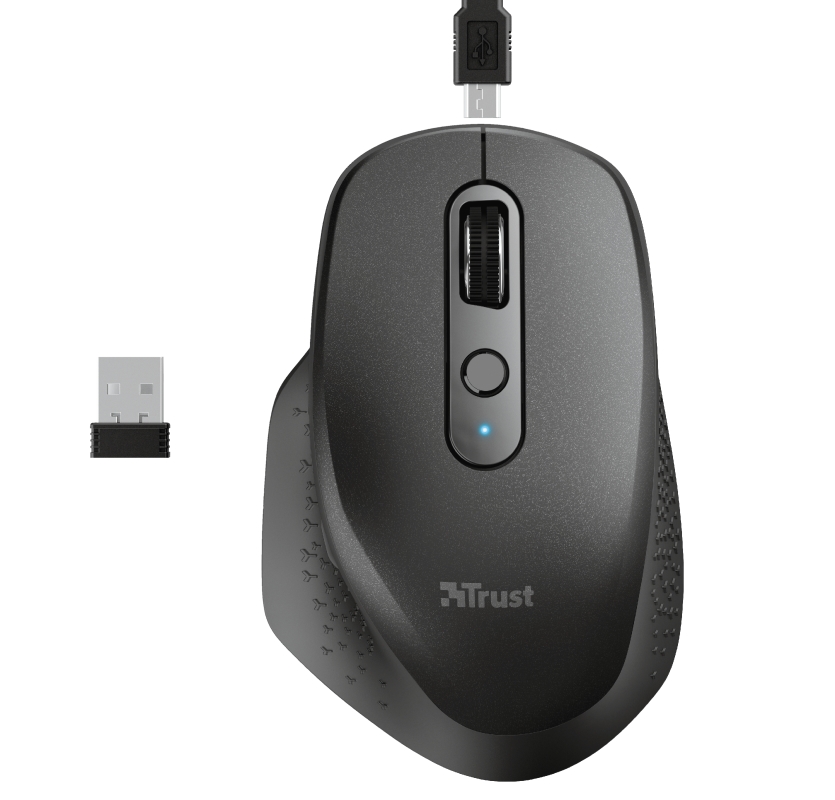 Wireless mouse trust ozaa rechargeable black