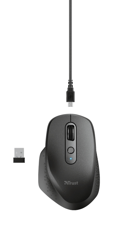 Wireless mouse trust ozaa rechargeable black