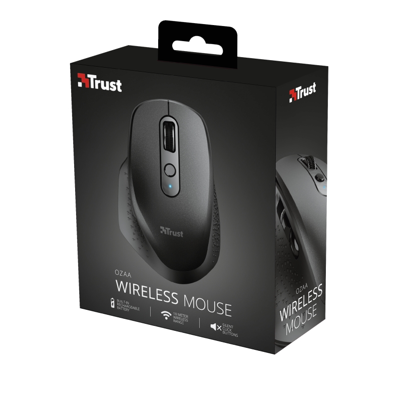 Wireless mouse trust ozaa rechargeable black
