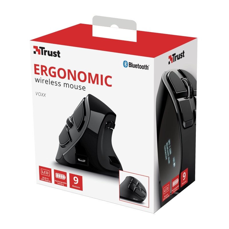 Wireless mouse trust voxx ergonomic rechargeable