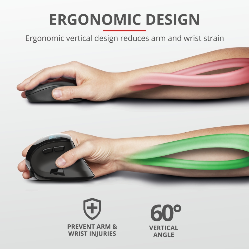 Wireless mouse trust voxx ergonomic rechargeable