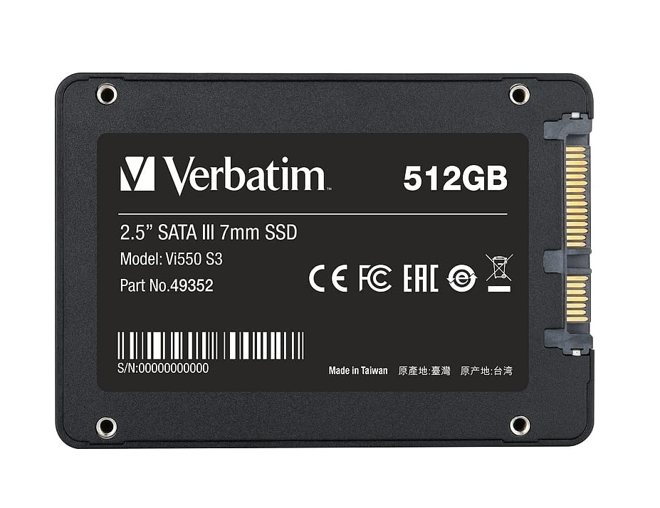 Външен SSD Verbatim Vi550 S3 2.5 SATA III 7mm SSD 512GB