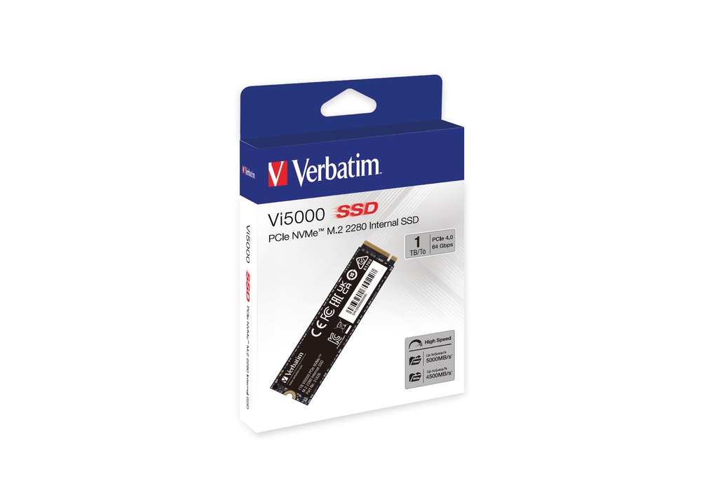 Вътрешен SSD Verbatim Vi5000 Internal PCIe NVMe M.2 SSD 1TB