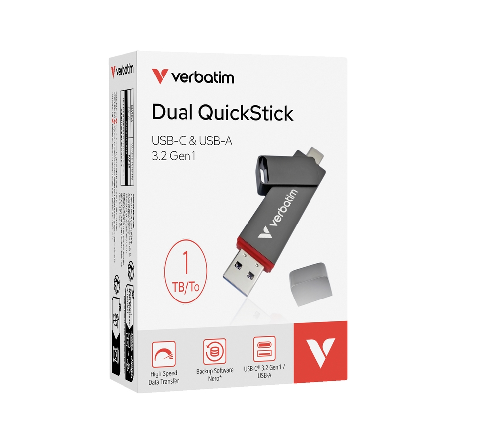 Hard disk Verbatim Dual QuickStick USB-C & USB-A USB 3.2 Gen 1 1TB