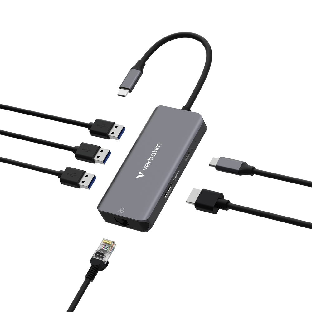 Verbatim USB‑C Essentials Multiport Hub 6 Port with RJ45