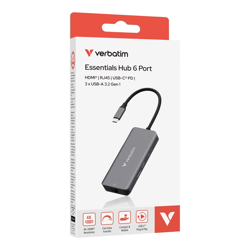 Verbatim USB‑C Essentials Multiport Hub 6 Port with RJ45