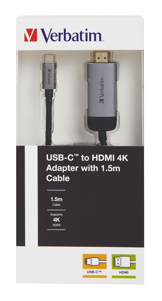 Адаптер Verbatim USB-C HDMI Adapter - USB 3.1 Gen 1/HDMI 1.5m