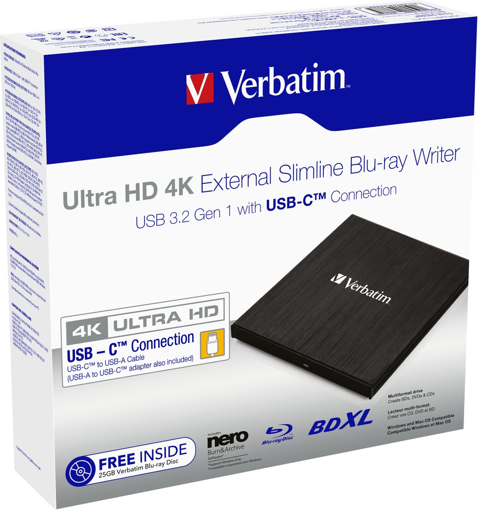 Оптично устройство Verbatim Ultra HD 4K Blu-ray Writer USB-C